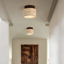 Helnys Vintage Yellow Travertine Ceiling Light with PMMA Lampshade