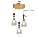 Helnys Wood LED Pendant Lamp Nordic Copper Glass Hanging Light