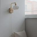 Helnys LED Wall Light Mirror Contemporary Home Decor Ceramic Glass Wood Lamp