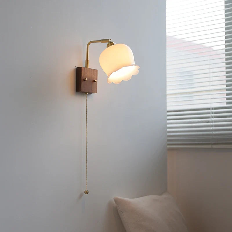 Helnys Rotatable LED Wall Sconce White Glass Stair Light