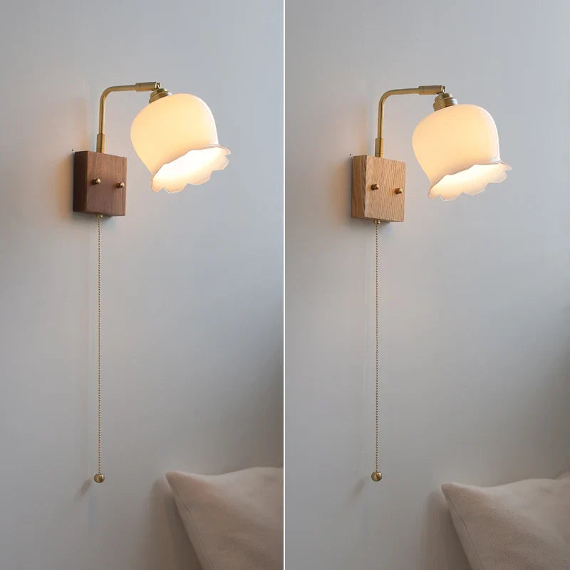 Helnys Rotatable LED Wall Sconce White Glass Stair Light