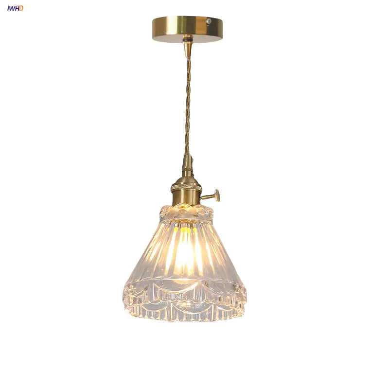 Helnys Clear Glass LED Pendant Light - Nordic Modern Kitchen Hallway Interior Decor