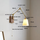 Helnys Wood LED Wall Lights Modern Ceramic Bedside Lamp Sconce