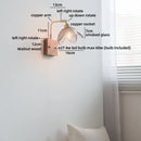 Helnys Nordic LED Flower Design Wall Light Glass Brass Living Room Bedside Lamp