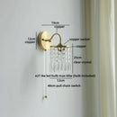 Helnys Crystal Copper LED Wall Light Fixture for Indoor Kitchen Décor