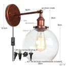 Helnys Globe LED Wall Sconce Rustic Industrial Mirror Light