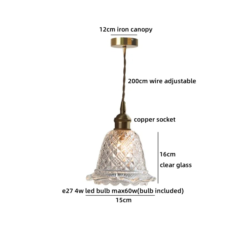 Helnys Amber Glass LED Pendant Chandelier