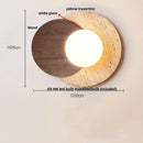 Helnys Wood White Glass LED Wall Sconce for Home Dining Room Mirror Light