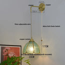 Helnys Vintage Glass Brass LED Wall Sconce Switched Vanity Light
