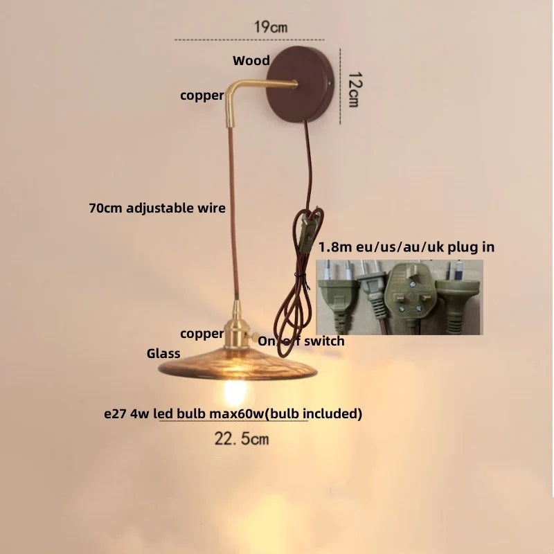 Helnys Modern LED Wall Sconce Glass Stair Light