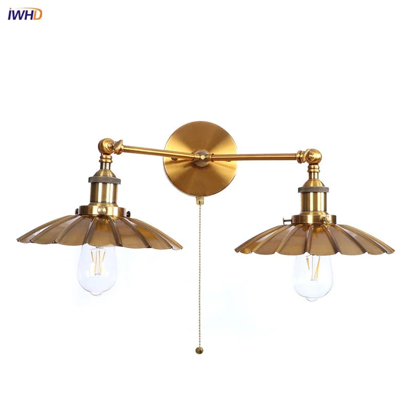 Helnys Vintage LED Wall Lamp Iron Industrial Style Loft Wandlamp