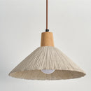 Helnys Wood Canopy LED Pendant Lamp Cement Lampshade Nordic Modern Hanging Lights