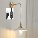 Helnys Ceramic LED Wall Lamp with Pull Chain for Bedroom Bathroom Mirror