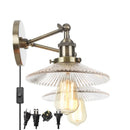 Helnys Industrial Vintage Bronze LED Wall Lamp, 2 Heads Clear Glass Stair Light
