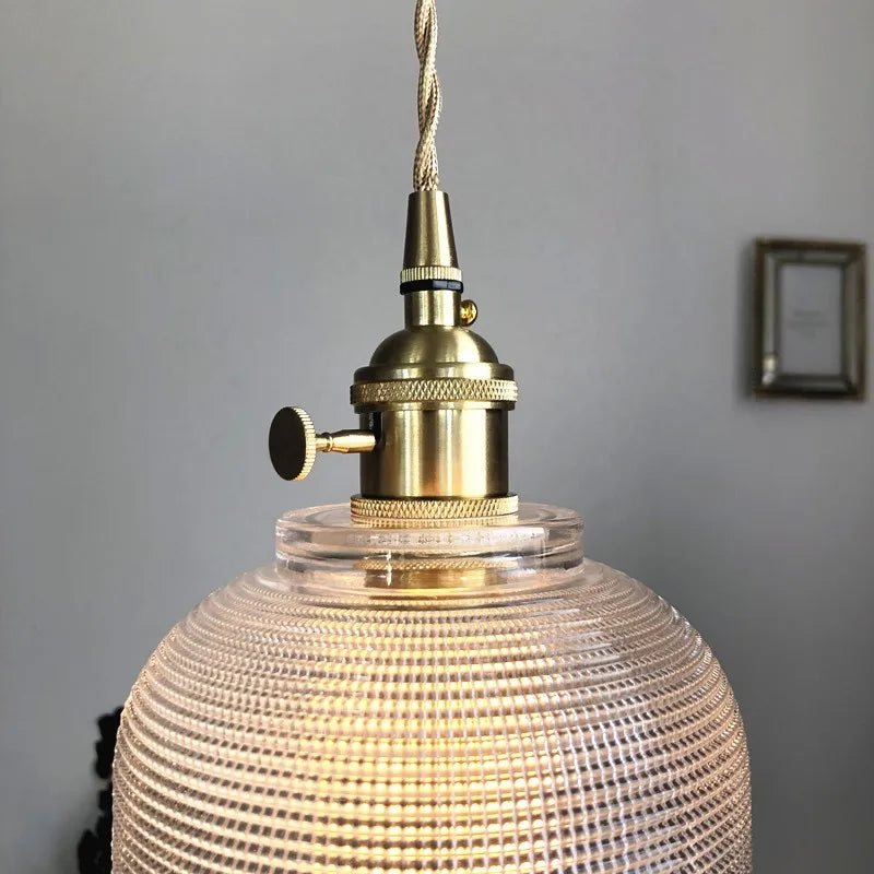 Helnys Modern Glass LED Pendant Light Fixture for Home Decor