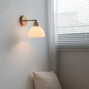 Helnys Copper Rotate Wall Lights with LED, Glass, Wood, Pull Chain Switch