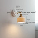 Helnys Ceramic LED Wall Sconce - Copper Arm, Adjustable Pull Chain Switch