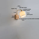 Helnys Nordic Decor LED Wall Sconce Gold Brass White Glass Pull Chain Bedroom Bedside Lamp