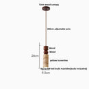 Helnys Yellow Travertine LED Pendant Lamp Natural Wood Hanging Lights