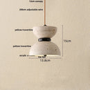 Helnys Yellow Travertine LED Pendant Light: Modern Nordic Acrylic Hang Lamp