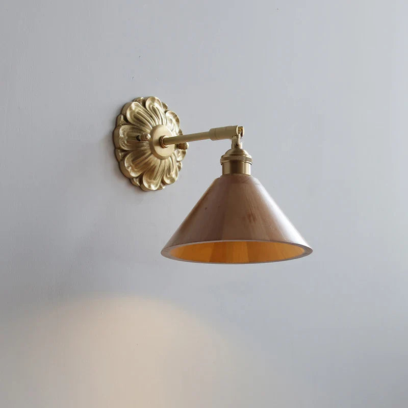 Helnys Nordic Copper LED Wall Lights Modern Indoor Lighting Stair Bathroom Bedroom Lamp