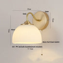 Helnys Nordic Wood Canopy LED Wall Light Fixture with Pull Chain Switch for Bedroom