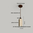 Helnys Wood LED Pendant Lamp Wabi Sabi Yellow Travertine Nordic Modern Home Decoration