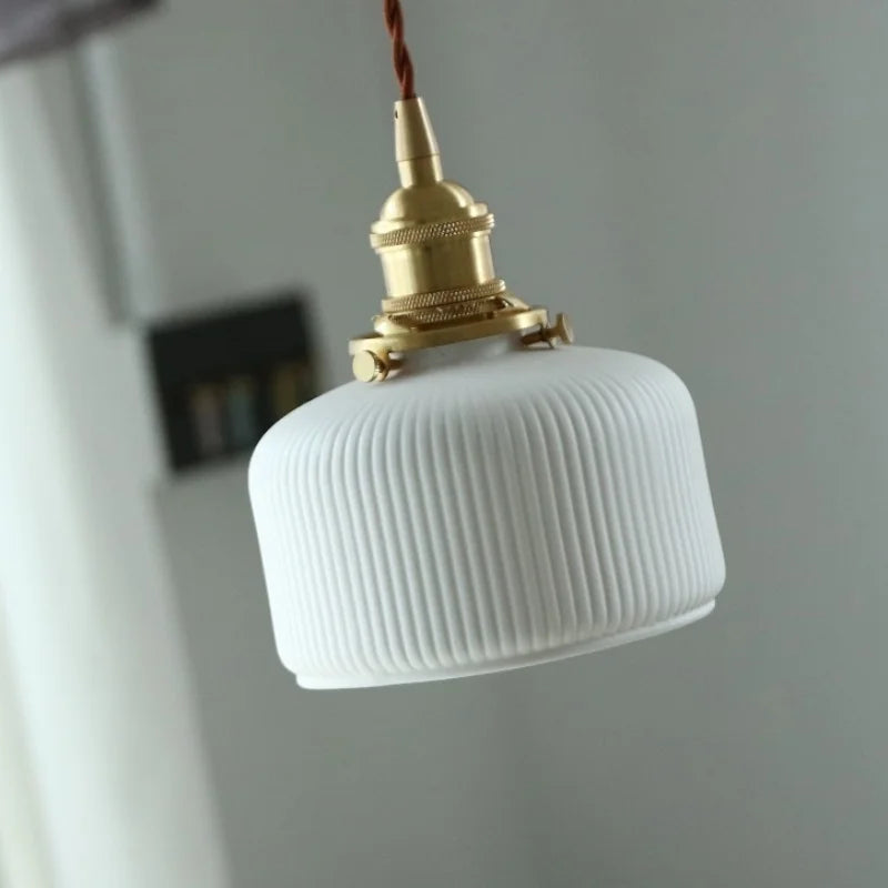 Helnys Ceramic Shade LED Chandelier Pendant Light for Kitchen Decor