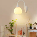 Helnys White Glass LED Wall Lights: Modern Design with Pull Chain Switch