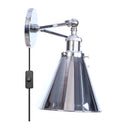 Helnys Loft Plug LED Wall Lamps 2 Heads Industrial Silver Vintage Lighting