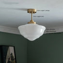 Helnys White Glass LED Pendant Lamp for Bathroom Bedroom Living Room