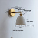 Helnys Nordic LED Wall Light White Ceramic Gold Brass Arandela