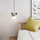 Helnys Stone Wood LED Pendant Lights - Modern Scandinavian Hanging Lamp for Bedrooms