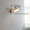 Helnys Nordic Modern Walnut Wood LED Wall Lamp with Rotatable Ceramic Copper Switch