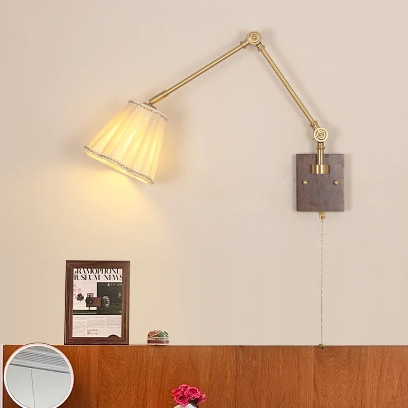 Helnys Rotatable Wood LED Wall Sconce 2 Arms Stair Light