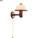 Helnys Wooden LED Wall Lamp Switch White Acrylic Shade Living Room Bathroom Mirror Light