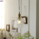 Helnys Modern Clear Glass LED Pendant Light Copper Socket for Home Indoor Decor