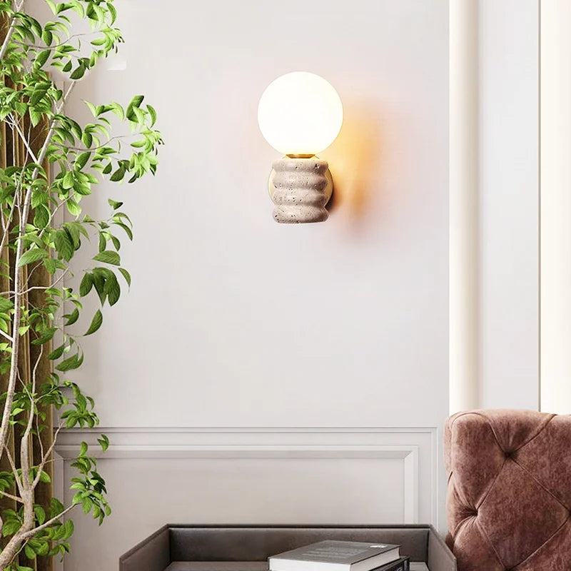 Helnys Japanese Style LED Wall Lamp White Glass Bathroom Mirror Light