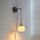 Helnys Walnut Wood LED Wall Light Fixture Indoor Living Bedroom Lamp