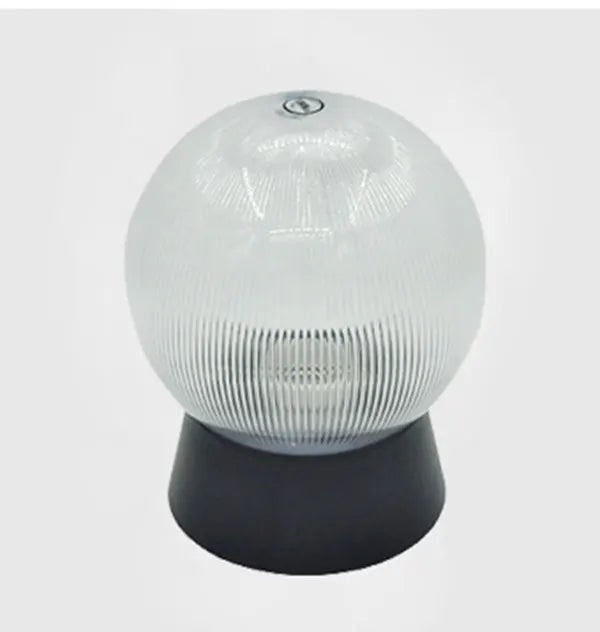 Helnys Outdoor Post Lamp with Black Globe Shade for Yard and Porch Lighting