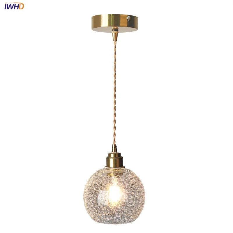 Helnys Clear Glass LED Pendant Light Fixture - Nordic Modern Hanging Lights
