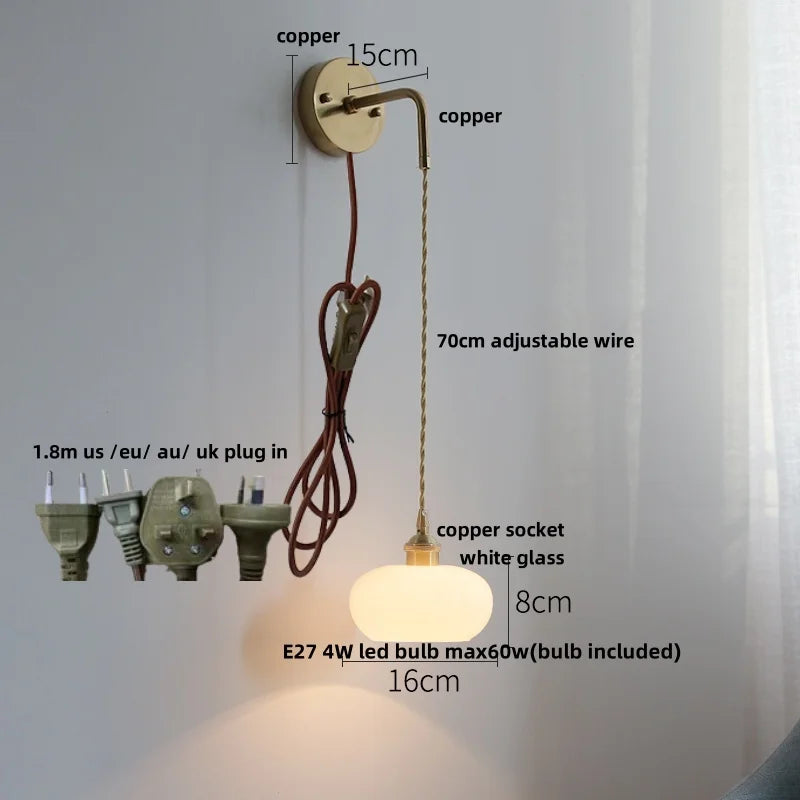Helnys Moon ABS LED Wall Light Fixture Adjustable Nordic Modern Bedside Lamp