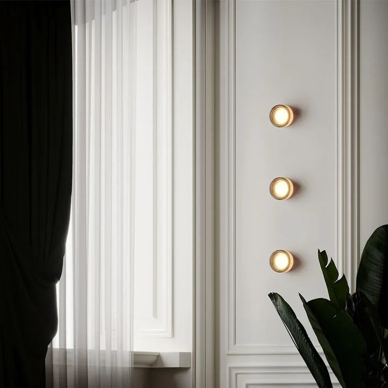 Helnys Amber Glass LED Wall Sconce Nordic Modern Wandlamp Applique