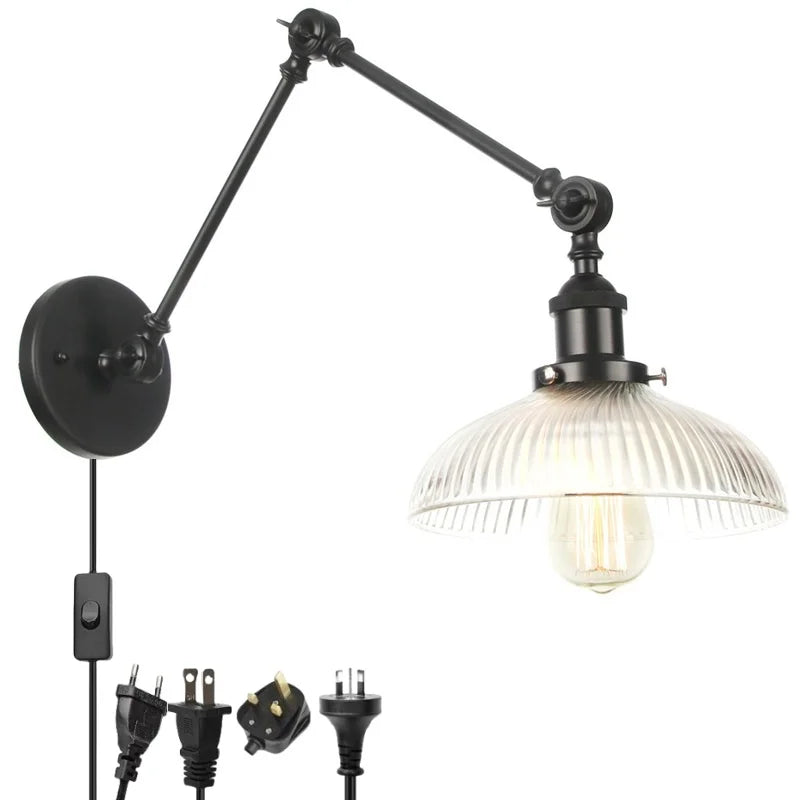 Helnys Swing Arm LED Wall Lights for Home Decor and Bedside Lamp