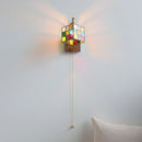 Helnys Square Glass LED Wall Lamp Gold Color Swing Arm Interior Lighting