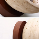 Helnys Vintage LED Wall Light Fixture Wood Natural Stone Bedside Lamp