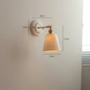 Helnys Ceramic LED Wall Light with Knob Switch, Nordic Japanese Style Sconce