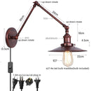 Helnys Rustic Vintage LED Wall Lamp Pull Chain Switch Stair Light Fixtures