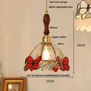 Helnys Red Butterfly LED Pendant Lamp Tiffany Glass Hanging Light