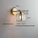 Helnys LED Glass Wall Light with Pull Chain Switch - Modern Nordic Style